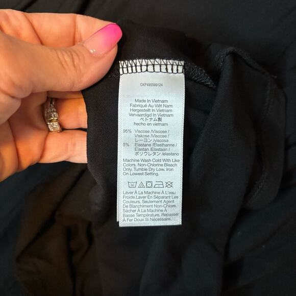 NWT Madewell Black Jersey Midi Skirt XS Asymmetrical Flowy Pull On - Picture 8 of 8